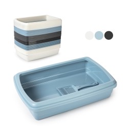 LETTIERA C/PALETTA GATTO MAX BIANCO/AZZURRO/ANTRACITE