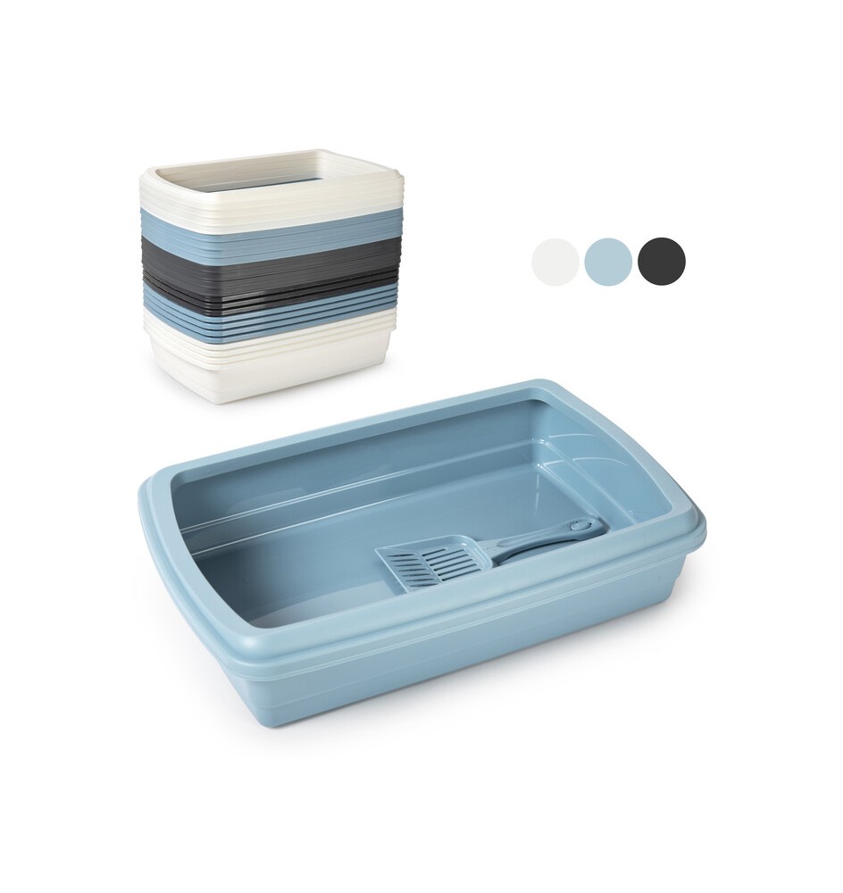 LETTIERA C/PALETTA GATTO MAX BIANCO/AZZURRO/ANTRACITE