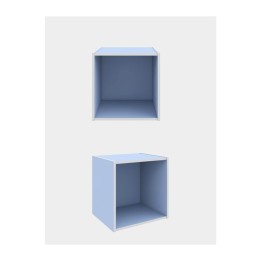 CUBO 35X29X35 CM AZZURRO