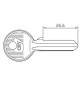 CHIAVE OTTONE NICHELATO '020359.CS' lunghezza 26,6 mm - 5 spine