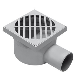 CHIUSINO SIFONATO cm 15 x 15 x h.7 - Ø scarico laterale 50 mm