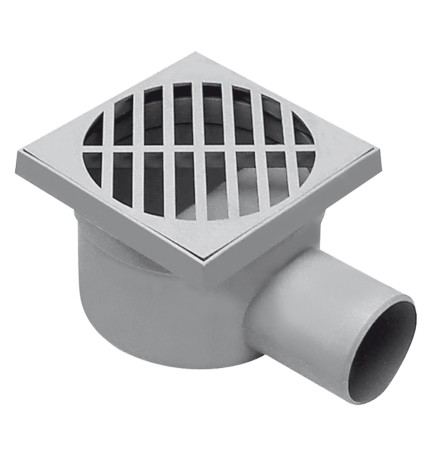 CHIUSINO SIFONATO cm 15 x 15 x h.7 - Ø scarico laterale 50 mm