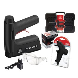 FISSATRICE INCHIODATRICE A BATTERIA 'ROCAMATICA' + PISTOLA 'MINIGRIP 7H' set 2 pezzi (pistola omaggio)