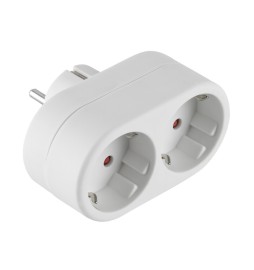 ADATTATORE SPINA SCHUKO A 2 PRESA SCHUKO FRONTALI