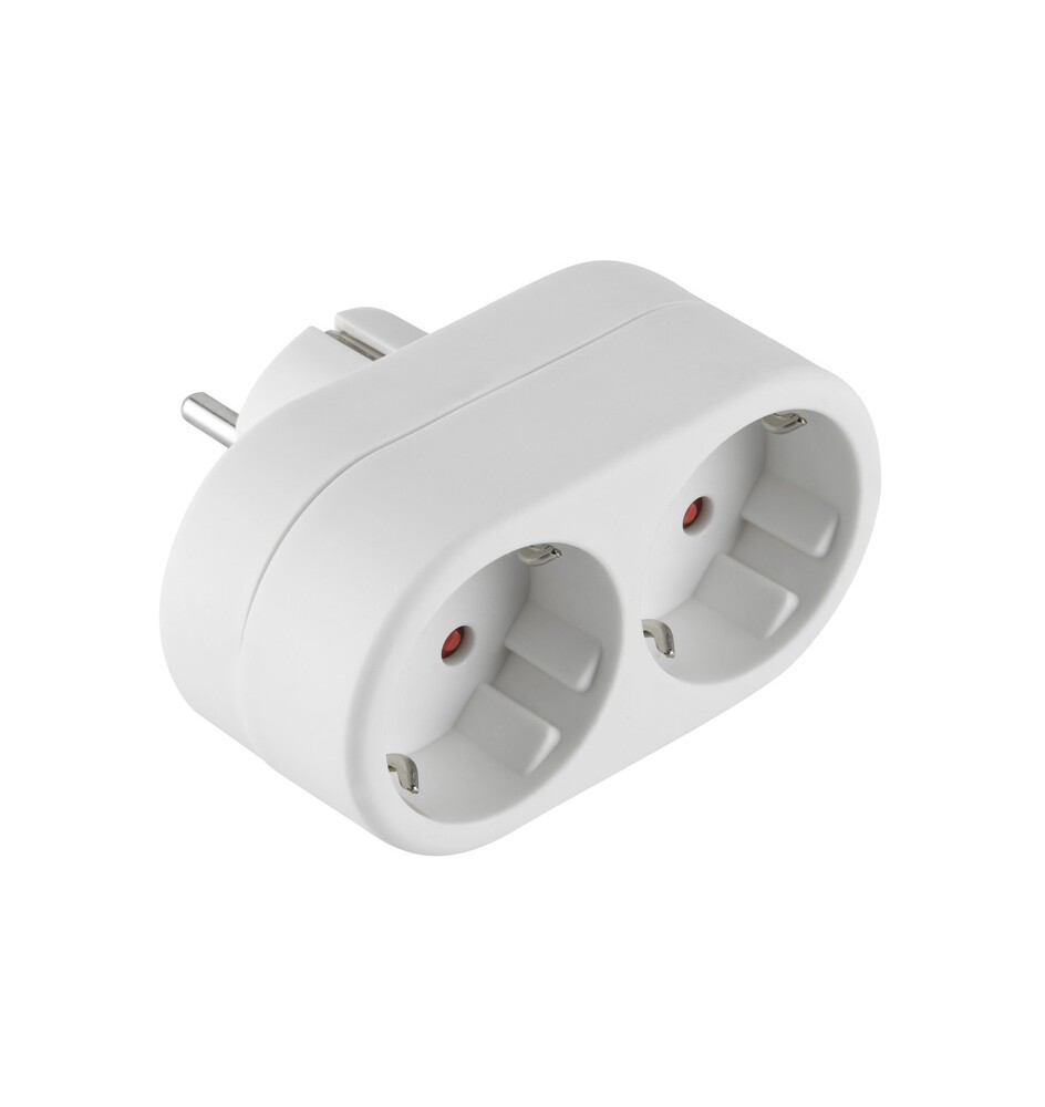 ADATTATORE SPINA SCHUKO A 2 PRESA SCHUKO FRONTALI