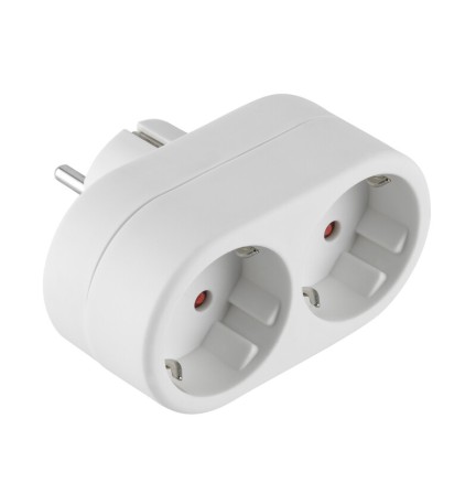 ADATTATORE SPINA SCHUKO A 2 PRESA SCHUKO FRONTALI