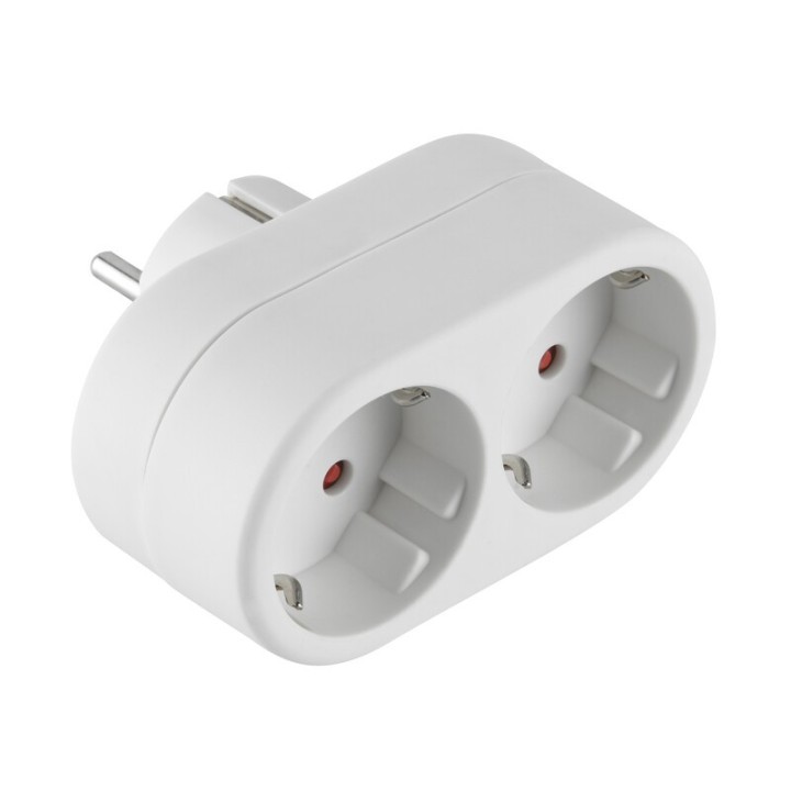 ADATTATORE SPINA SCHUKO A 2 PRESA SCHUKO FRONTALI
