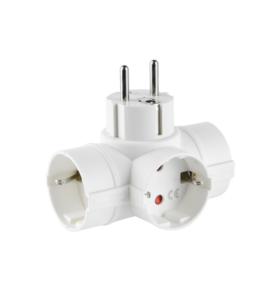 ADATTATORE SPINA SCHUKO A 3 PRESA SCHUKO