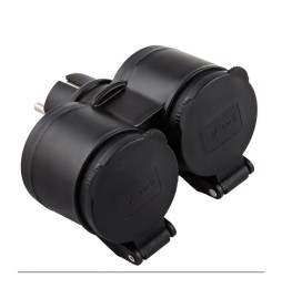 ADATTATORE SPINA SCHUKO A 2 PRESA SCHUKO FRONT IP44