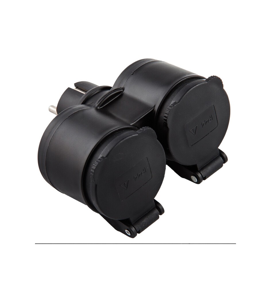 ADATTATORE SPINA SCHUKO A 2 PRESA SCHUKO FRONT IP44