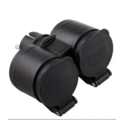 ADATTATORE SPINA SCHUKO A 2 PRESA SCHUKO FRONT IP44