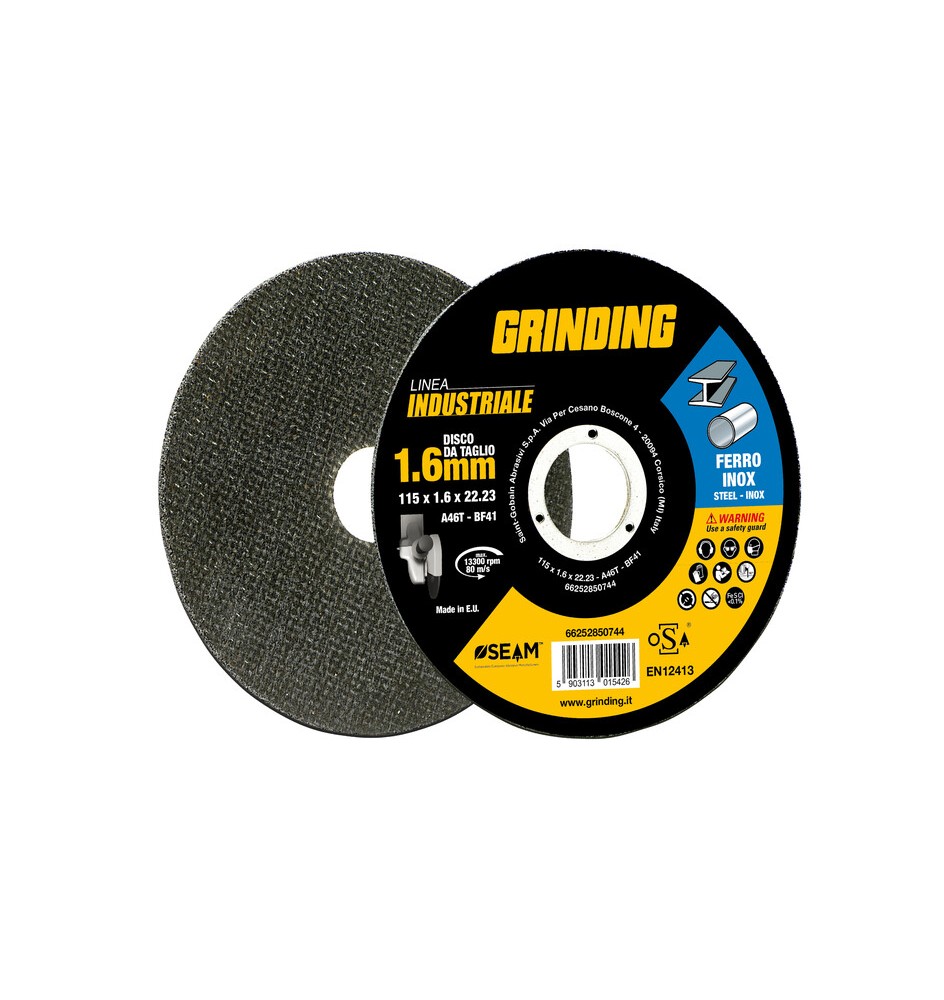 GRINDING INDUSTRIALE DISCO FERRO PIANO 115X1,6