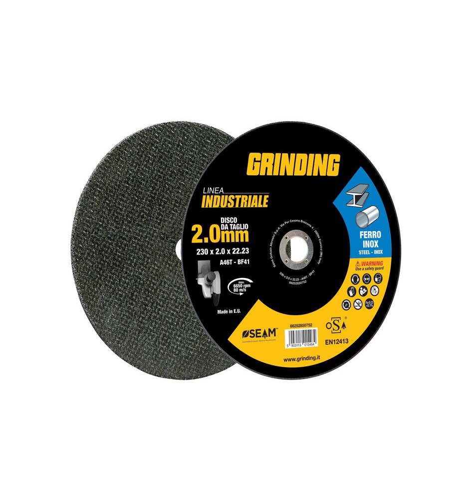 GRINDING INDUSTRIALE DISCO FERRO PIANO 230X2,0