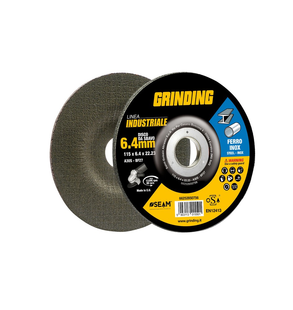 GRINDING INDUSTRIALE DISCO SBAVO FERRO 125X6,4