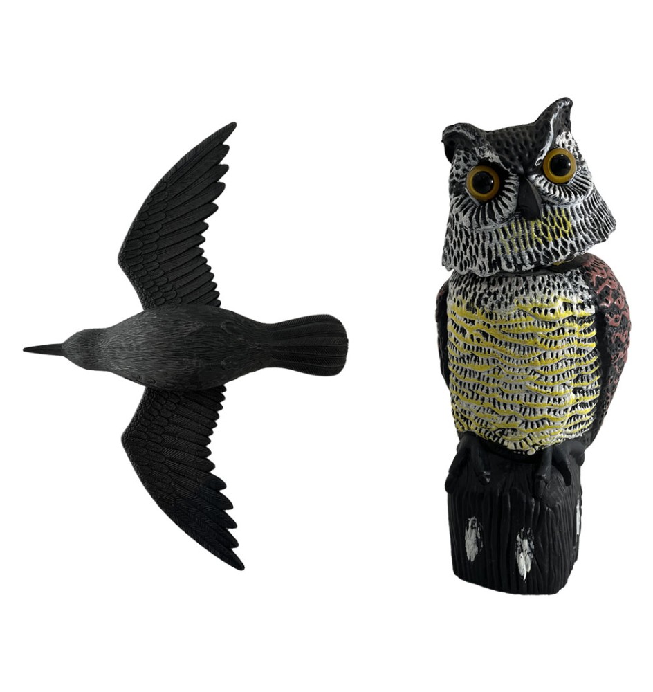 STATUETTA SCACCIA VOLATILI A FORMA ANIMALE Corvo in volo - cm 41 x 56