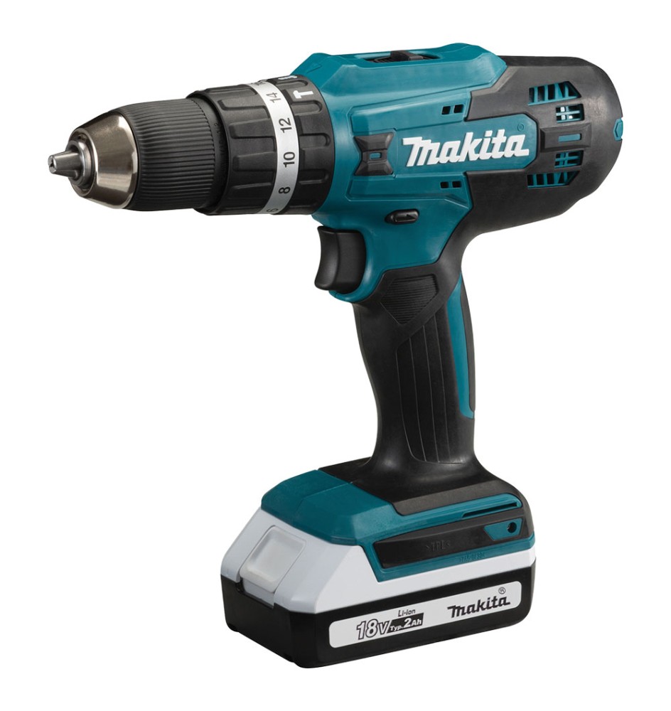 TRAPANO AVVITATORE A BATTERIA CON PERCUSSIONE 'HP488D006' 18 V - x2 2,0 Ah Litio