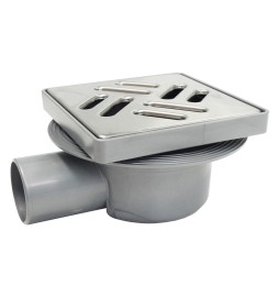 CHIUSINO SIFONATO REGOLABILE GRIGLIA ACCIAIO cm 11 x 11 x h. 7 - attacco Ø 40 mm