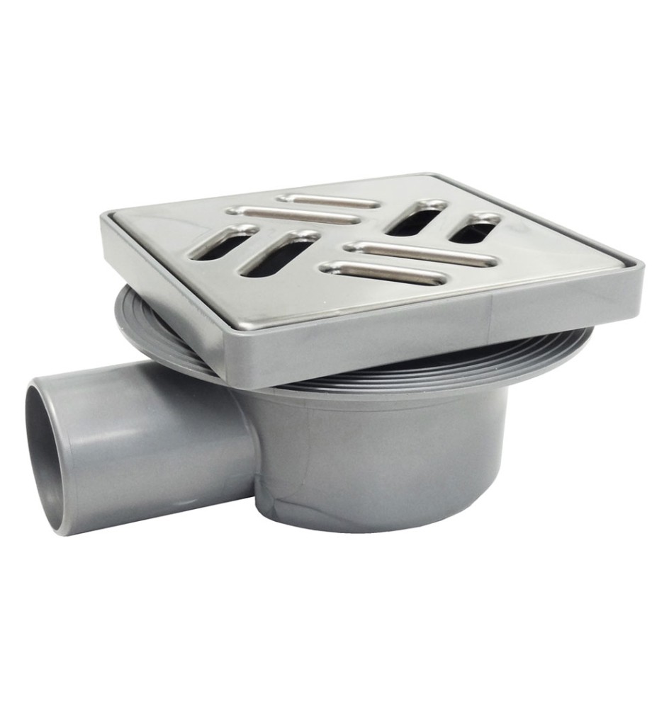 CHIUSINO SIFONATO REGOLABILE GRIGLIA ACCIAIO cm 11 x 11 x h. 7 - attacco Ø 40 mm