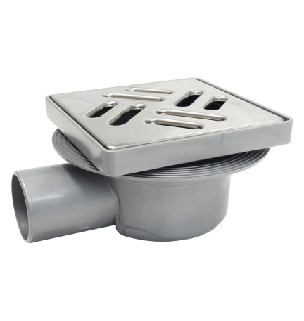 CHIUSINO SIFONATO REGOLABILE GRIGLIA ACCIAIO cm 11 x 11 x h. 7 - attacco Ø 40 mm