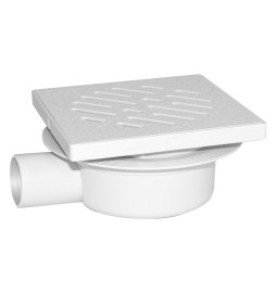 CHIUSINO SIFONATO REGOLABILE GRIGLIA PLASTICA cm 11 x 11 x h. 7 - attacco Ø...