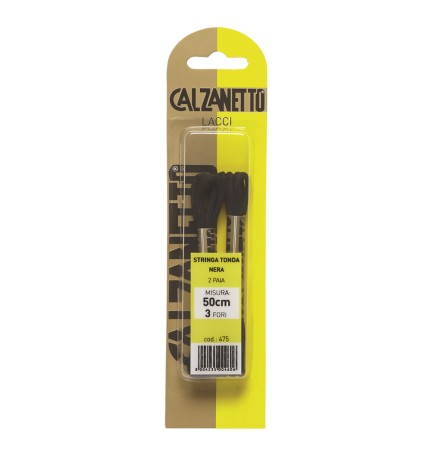 LACCI TONDI cm.90 neri - blister 2 paia