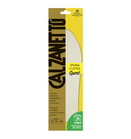 SOLETTA PER SCARPE 'SPUGNA E LATTICE SPORT' taglia 24-46