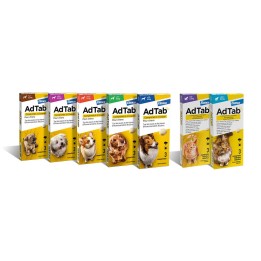 COMPRESSE ANTIPARASSITARIE MASTICABILI 'ADTAB' gatti 2,0 - 8,0 kg / 3 compresse da 48 mg