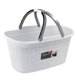 CESTA PORTABIANCHERIA 'ELEGANCE' colore bianco