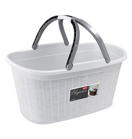 CESTA PORTABIANCHERIA 'ELEGANCE' colore bianco