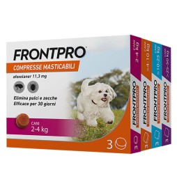 COMPRESSE ANTIPARASSITARIE MASTICABILI 'FRONTPRO' cani da 2 a 4 kg / 3...