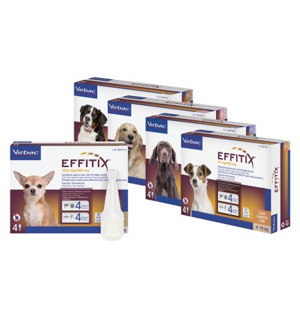 ANTIPARASSITARIO 'EFFITIX' 'Cane Small' da 4 a 10 kg - 4 pipette ml 1,1