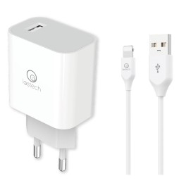 SET DI CARICA DA MURO A SINGOLA USB cavo USB attacco lightning apple (pot.max...