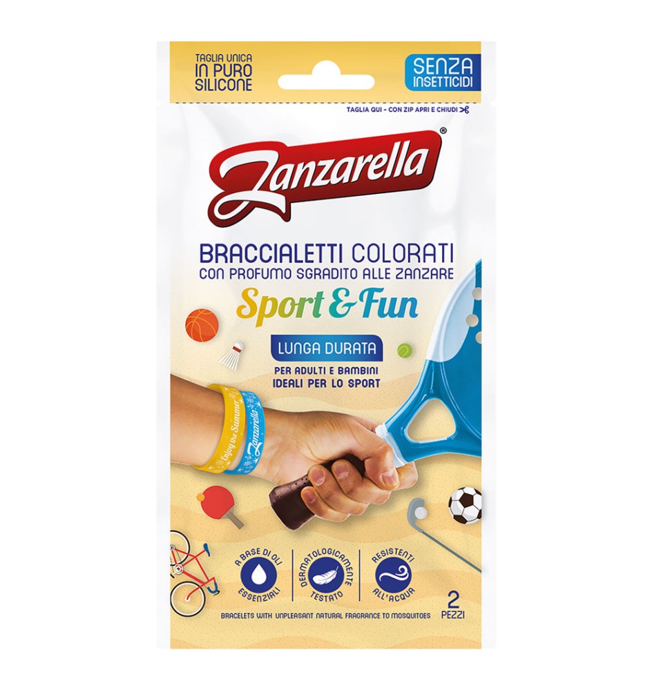 BRACCIALETTO ANTI ZANZARA 'SPORT & FUN' cf. 2 pezzi