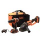 TRAPANO AVVITATORE A BATTERIA CON PERCUSSIONE + SMERIGLIATRICE IN SET 'BCK24D2S-QW' 18V - 2 ah Litio