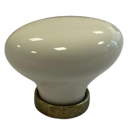 POMOLO PER MOBILI 'OVALE' base ott.vecchio / fondo avorio / decoro N.02