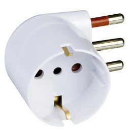 ADATTATORE SINGOLO SPINA 90° 'SALVASPAZIO' spina 2P + T 10A