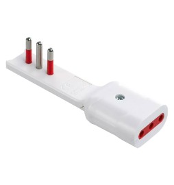 ADATTATORE ULTRAPIATTO SERIE 'EMILIA FLAT' spina e presa 2P + T 16A - bianco