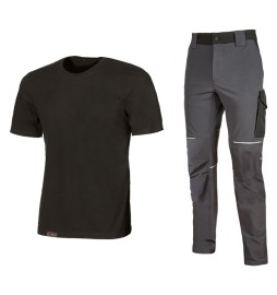 KIT T-SHIRT + PANTALONE 'WORK WEAR' tg. S (maglia black carbon / pantalone...