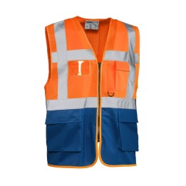 GILET ALTA VISIBILIT ARANCIO/BLU LASER TG.3XL