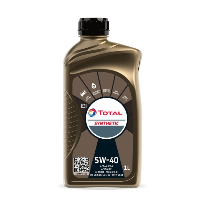 OLIO LUBRIFICANTE TOTAL SYNTHETIC 5W40 1 L
