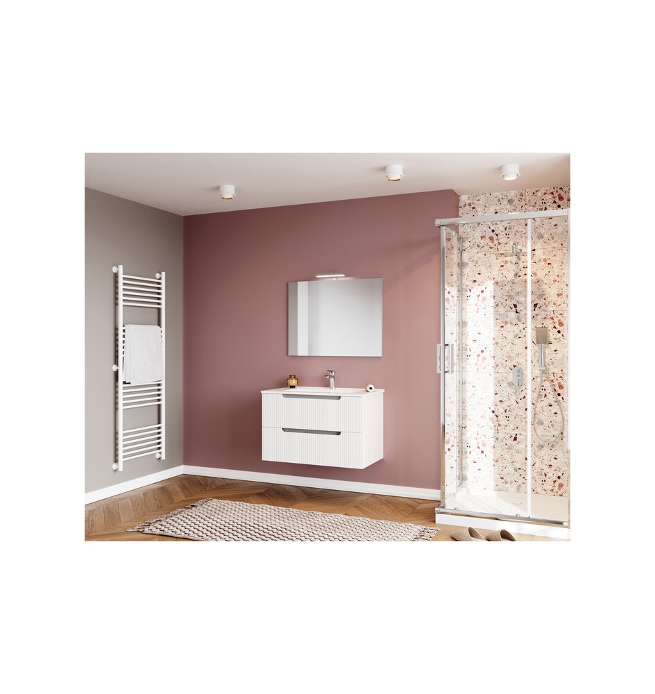 MOBILE BAGNO IBIZA 80 SOSPESO 2 CASSETTI BIANCO