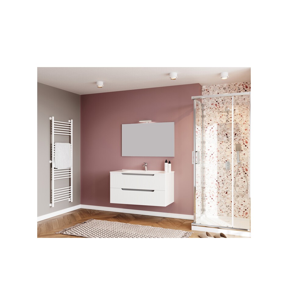 MOBILE BAGNO IBIZA 100 SOSPESO 2 CASSETTI BIANCO