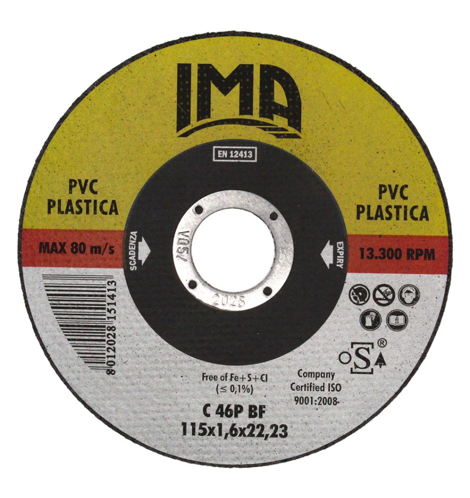 MOLA ABRASIVA PER PLASTICA/PVC 'GOLD' ø 115 x 1,6