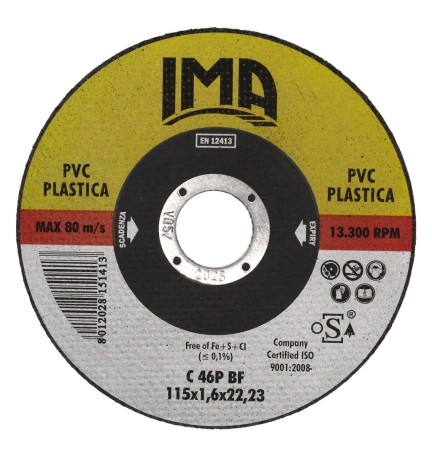 MOLA ABRASIVA PER PLASTICA/PVC 'GOLD' ø 115 x 1,6