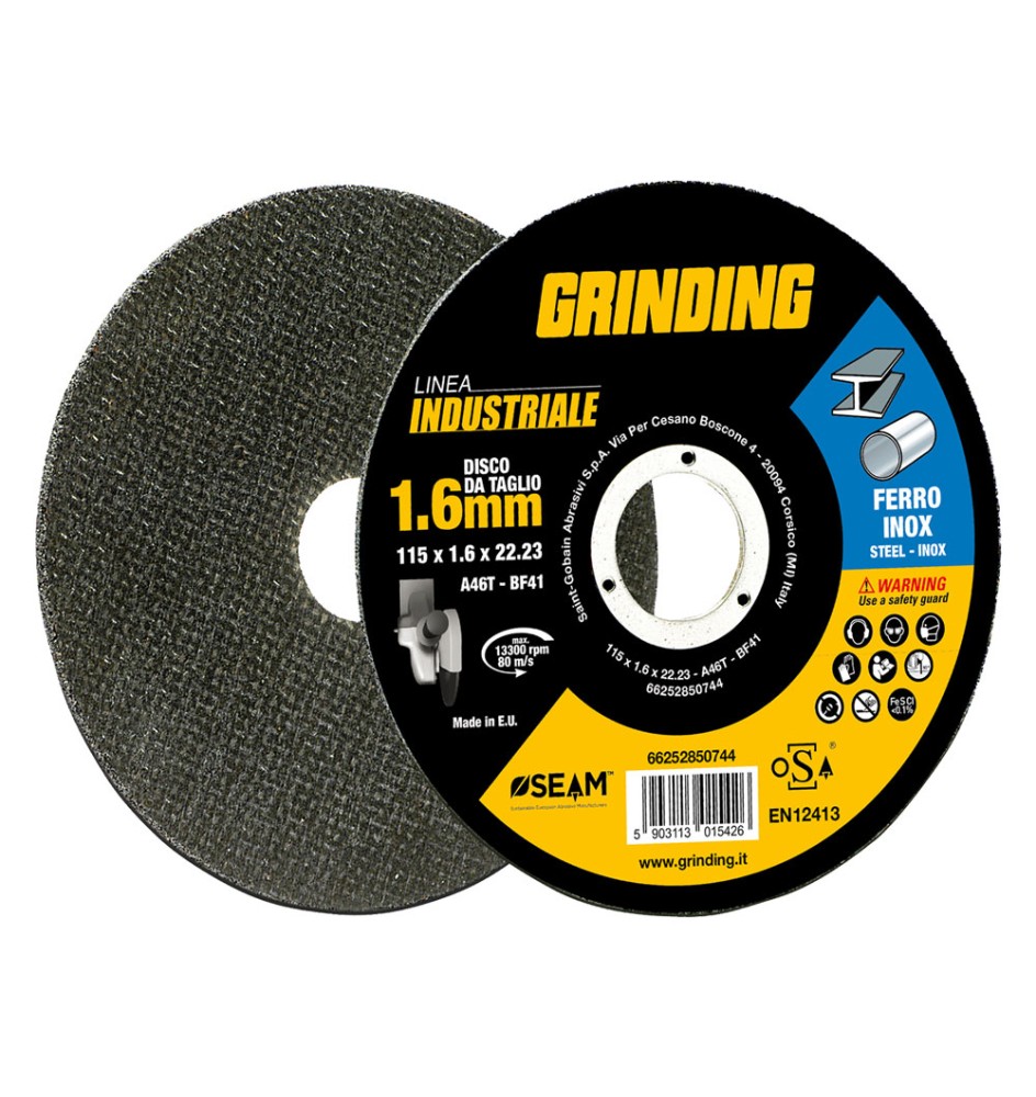 MOLA ABRASIVA PER INOX/FERRO 'GRINDING LINEA INDUSTRIALE' ø 115 x 1,0