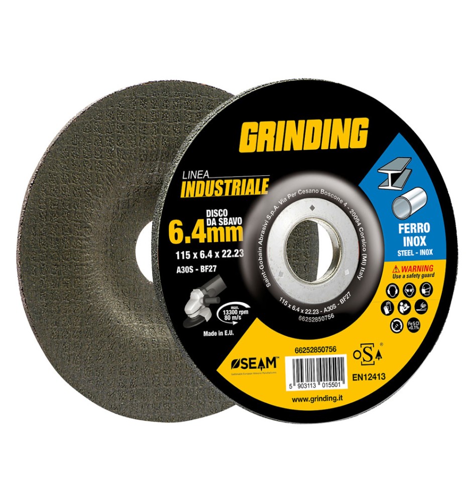 MOLA ABRASIVA DA SBAVO 'GRINDING LINEA INDUSTRIALE' ø 125 x 6,4