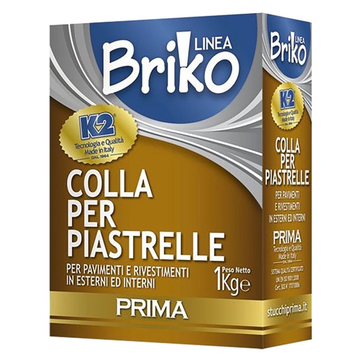 COLLANTE IN POLVERE PER PIASTRELLE 'BRIKO K2' Kg. 1 - scatola