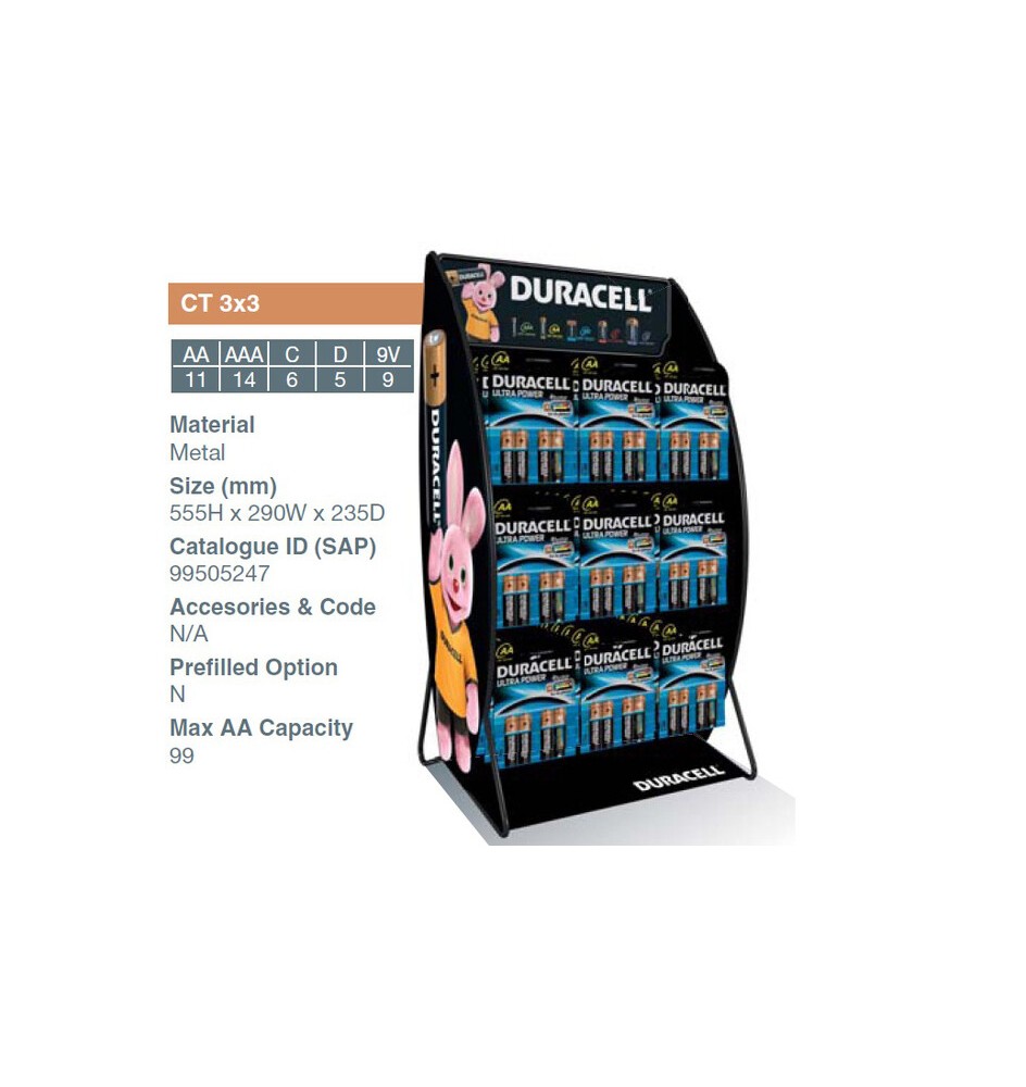 ESPOSITORE DA BANCO DURACELL 9 GANCI