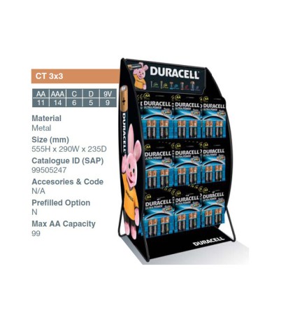 ESPOSITORE DA BANCO DURACELL 9 GANCI