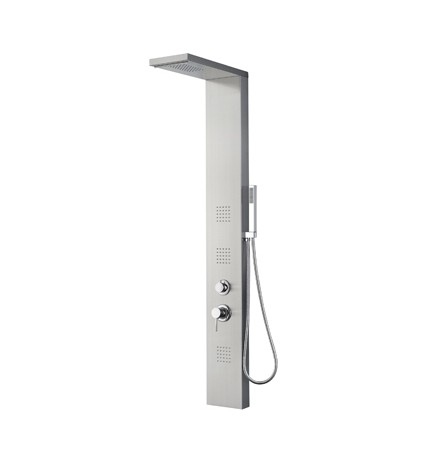 PANNELLO DOCCIA MULTIFUNZIONE MOD. RODI Acciaio inox luc. Con Led